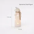 Ceramic snowman figurine with golden glasses and LED glowing stars, height 16cm - 16cm x 5cm / Snowman with Glasses