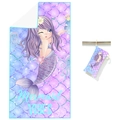 Quick-dry microfiber beach towel with mermaid pattern and matching drawstring storage bag - Mermaid (Single-sided Print with Cloth Bag)