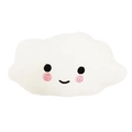 Plush white cloud dog squeaky toy with embroidered smiley face and soft velvet texture - White Cloud