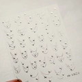 Self-adhesive silver starry sky nail art sticker with moon and stars patterns model M-1028 - Silver Star Moon Style (M-1028)