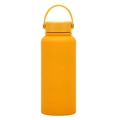 Bright yellow 1L vacuum insulated stainless steel sports bottle with portable handle lid - Earthy Yellow