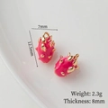 Mini gold-plated pitaya fruit charm for jewelry making 12.5mm x 7mm x 8mm size - Single Piece Price / Fruit