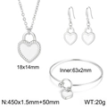 Set gioielli tre pezzi in acciaio inossidabile con lucchetto a cuore bianco argento - Acciaio Bianco(KS199047-Z)