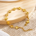 Poliertes herzförmiges Gliederkettenarmband in Gold mit Karabinerverschluss und Verlängerung - Poliertes Herz Stil