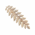 Detailaufnahme des goldenen Haarkamms aus Legierung mit feiner Blattstruktur - Goldene Entenschnabelklemme 4#