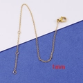 Detalle de cadena de acero inoxidable dorado de 1mm con cierre de mosquetón seguro - Dorado 1mm de Grosor * 17+2+2cm