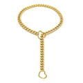 Gotische goldene Panzerkette als Y-Halskette mit Herzanhänger und Knebelverschluss - Gold 31MM Herz-6MM