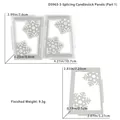 Detail of snowflake pattern silicone molds for DIY Christmas candle holders showing size specs - D5963-3 Snowflake Silicone Mold