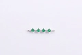 S925 sterling silver bar pendant with four green zircons and double loops for DIY jewelry - Sterling Silver - Green Zircon