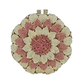 Pink and white sunflower rhinestone evening clutch bag with crystal pavé finish - Gold White Rose Red Multicolor