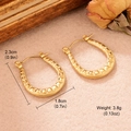 Boucles d'oreilles dorées en acier inoxydable en forme de U avec texture torsadée, 2,3x1,8 cm - Style Fer à Cheval Texturé (WGXA03505509B)