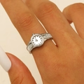 Creative silver watch-shaped open ring with detailed dial and metal band texture - Regular (9411) / Silver