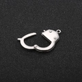 Polished silver stainless steel handcuff clasp connector for jewelry making and necklaces - 25*18mm / Steel