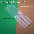 Transparent 3-compartment plastic organizer box HY-1 model for jewelry and small parts - 3 Compartments HY-1 (13.7*9.35*2cm)