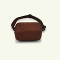 Brown nylon waterproof belt bag for outdoor sports with adjustable strap and buckle - Brown