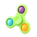 Green fidget spinner toy with colorful purple, blue, and orange sensory pop bubbles - Green Fidget Spinner