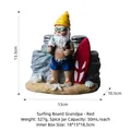 Surfing elderly figurine salt and pepper shaker set with two 50ml glass jars - Surfing Old Man Spice Jar-Red