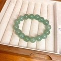 French vintage style green jade bead bracelet with smooth bamboo texture finish - 20# Bracelet-Green Aventurine-12mm
