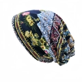 Fashionable floral print slouchy beanie hat for women in bohemian style - Adult / Color & Pattern 4