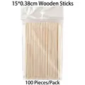 100pcs orange wood nail sticks for cuticle pushing and nail art, size 15cm x 0.38cm - 15cm Wood Stick (100 Pcs/Pack)