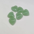 Polished 2cm green quartz heart-shaped crystal ornaments for Valentines DIY - Green