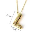 Detail showing 21mm by 16mm dimensions of a gold iced-out letter L pendant necklace - Letter L(XED218)