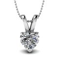 Sparkling silver necklace with heart-shaped zircon pendant and classic claw setting - XL236 Heart Clear Stone