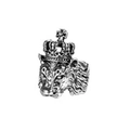 Gothic silver-colored lion head ring with crown detail for men in punk style - Adjustable Open / Crowned Lion Head Style (PJ-1015-11)