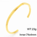 Bracciale rigido a C dorato lucido minimalista, dimensioni 74x4mm, peso 23g - Stile Oro Grande (KB170018-K)