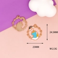 Detail of DIY unicorn enamel charm showing 24.5mm dimensions and textured gold back - Style 16