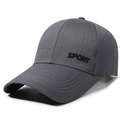 Donkergrijze baseballpet voor heren met zwart SPORT borduursel voor de sport - Verstelbaar / Lichtgrijs