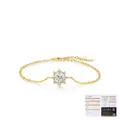 Vergoldetes S925 Sterlingsilber Schneeflocken Armband mit Moissanit und GRA Zertifikat - 925er Silber / Goldfarbe (S925 Sterlingsilber)