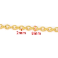 2mm thick 18K gold plated stainless steel chain for DIY jewelry making 8mm width - 18K Gold Plated Cable Chain 2x8mm