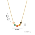 Collar de cuentas doradas con colgantes de caritas sonrientes y cadena de 40+5cm - 411 Sonrisa Arcoiris (Cadena de Bolitas) / Dorado