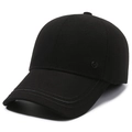 Herren Winter-Baseballkappe in Schwarz mit Ohrenschutz und metallischem NS-Logo - Verstellbar / Schwarz