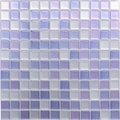 3D mosaic wall sticker with purple and white squares for kitchen and bathroom tiles - YJC0006-Purple Gradient
