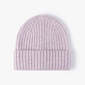 Klassische lavendelfarbene Rippstrick-Wollmütze für Damen Winter Outdoor Mode Wärme - Einheitsgröße / Pflaumenrosa