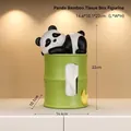 Panda bamboo style tissue box figurine home decor, size 14.4x10.1x22cm resin statue - Panda Bamboo Tissue Box Ornament