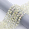 Filo di perle di vetro rotonde iridescenti da 8 mm per la creazione di gioielli fai-da-te - 8mm (Circa 100 pezzi) / Giallo Cristallo