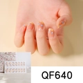 Detail of QF640 floral orange gradient nail stickers with tiny purple and blue flowers - Orange Gradient Colorful Floral Design Style (QF640)