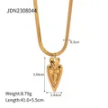 Golden double heart pendant necklace with flat snake chain for women stylish jewelry - Overlapping Heart Snake Chain (UYG)