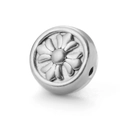 Silver stainless steel spacer bead with vintage floral daisy pattern for DIY bracelets - 5# Daisy Round Bead / Steel
