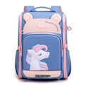 Pink and blue unicorn school bag for girls with high-elasticity fabric and large capacity - Unicorn / Cyan with Pink
