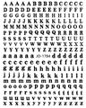 Adesivi per unghie con lettere nere classiche JO-1784 con maiuscole e minuscole - 1784-Nero