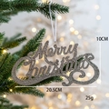 Insegna Merry Christmas glitterata oro champagne appesa a un albero di Natale - Champagne