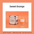 Sweet Orange scented candle in glass jar with minimalist black and white gift box 8.5x7cm - Large Sweet Orange - Orange