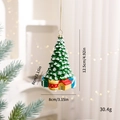 Christmas tree shaped ornament with faux snow, red houses and gift boxes, 12.5cm height - Christmas Tree