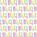 Colorful Happy Birthday wrapping paper with vibrant repeated text patterns for gifts - Colorful Happy Birthday