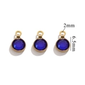 Three round 6.5mm gold connectors with deep blue faceted crystals for DIY jewelry - Single Hole Gold - Royal Blue