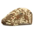 Klassische Schiebermütze in braunem Camouflage-Muster aus strukturiertem Webstoff - Kaffee-Pythonmuster